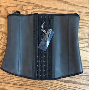 Yianna Womens Small Black Latex Adjustable Corset New with Tags